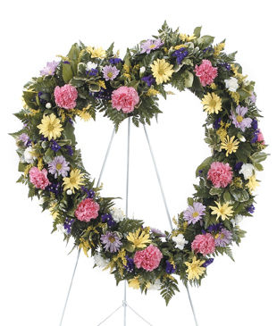 Heart Shaped Standing Funeral Wreath Heart Shaped Standing Funeral Wreath